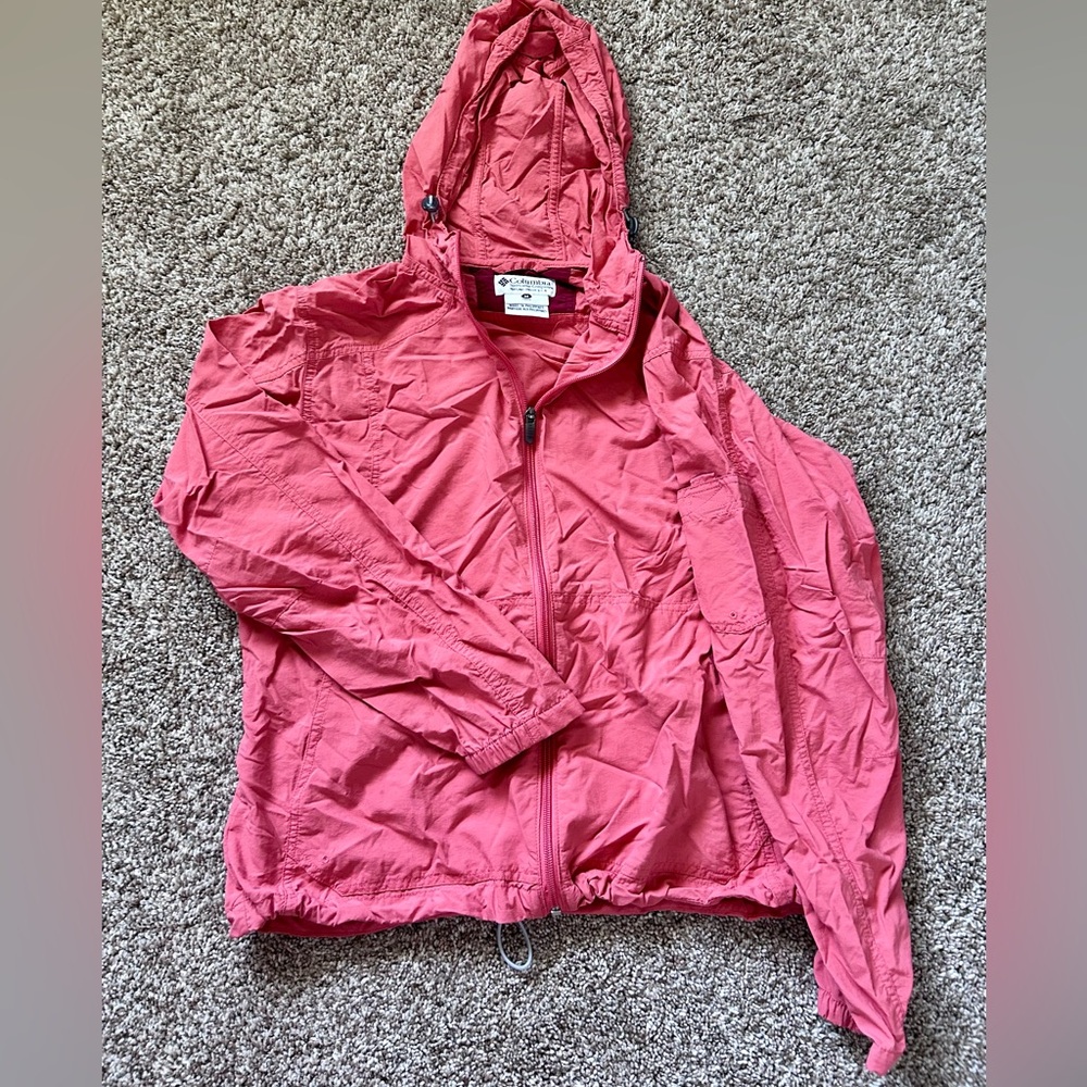 Youth pink Columbia windbreaker (M)